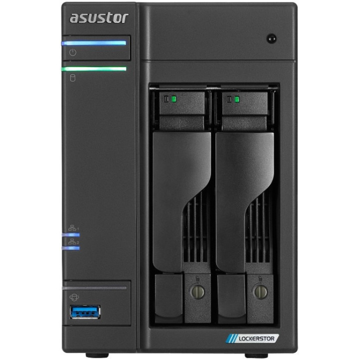NAS устройство ASUS Lockerstor AS6702T, 2-Bay NAS, Intel Celeron N5105 Quad-Core 2.0 GHz, 4GB DDR4, M.2 NVMe x4 slots - AS6702T_