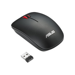 Безжична мишка ASUS WT300, 1600 DPI оптична, 2.4 GHz безжична, матирана черна-червена - 90XB0450-BMU000 - 1