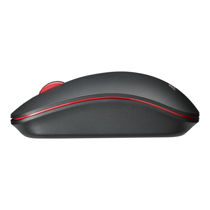 Безжична мишка ASUS WT300, 1600 DPI оптична, 2.4 GHz безжична, матирана черна-червена - 90XB0450-BMU000 - 2