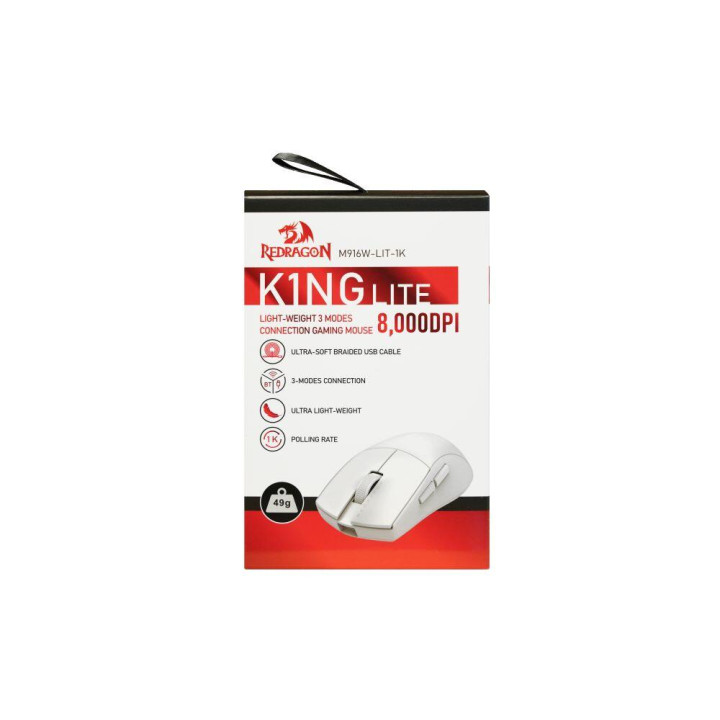 Безжична геймърска мишка Redragon K1ng Lite M916W-LIT-1K, 8000 DPI, 1000 Hz - 9