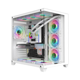 Кутия за компютър 1stPlayer MEGAVIEW MV8 White, ATX - MV8-TP-WH