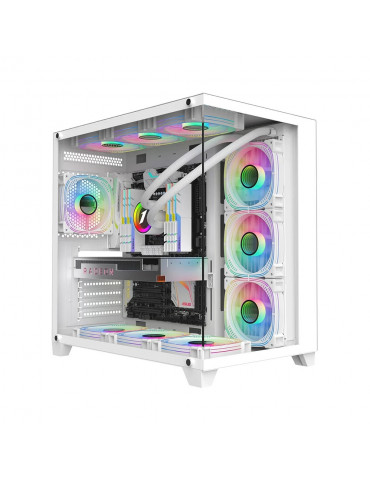 Кутия за компютър 1stPlayer MEGAVIEW MV8 White, ATX - MV8-TP-WH
