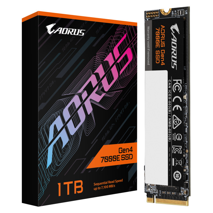 SSD диск Gigabyte AORUS 7000E, 1TB NVMe PCIe 4.0 x4, 7100/6100 MB/s  - AG470E1TB - 1