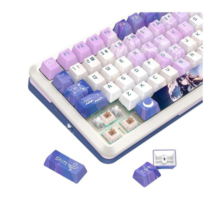 Bluetooth механична геймърска клавиатура Redragon Flekact Pro K708AK-RGB-PRO, RGB подсветка, Huano linear switches, USB Type-C -