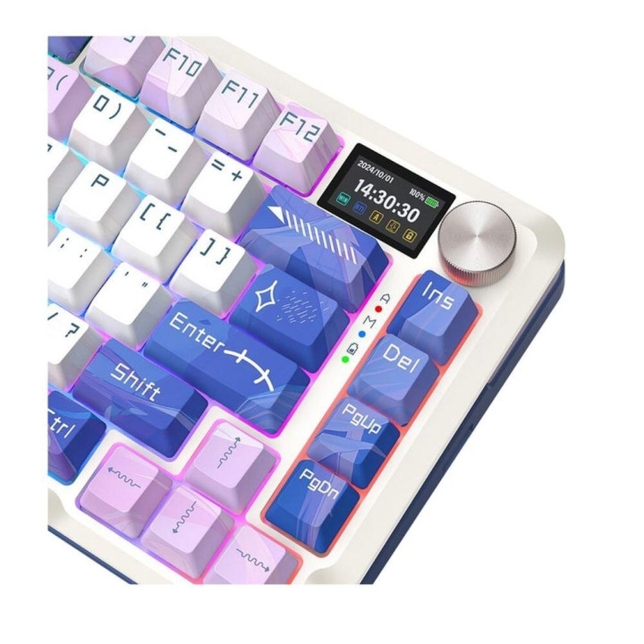 Bluetooth механична геймърска клавиатура Redragon Flekact Pro K708AK-RGB-PRO, RGB подсветка, Huano linear switches, USB Type-C -