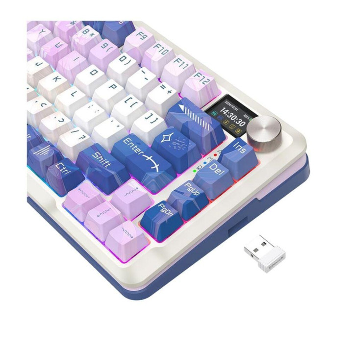 Bluetooth механична геймърска клавиатура Redragon Flekact Pro K708AK-RGB-PRO, RGB подсветка, Huano linear switches, USB Type-C -