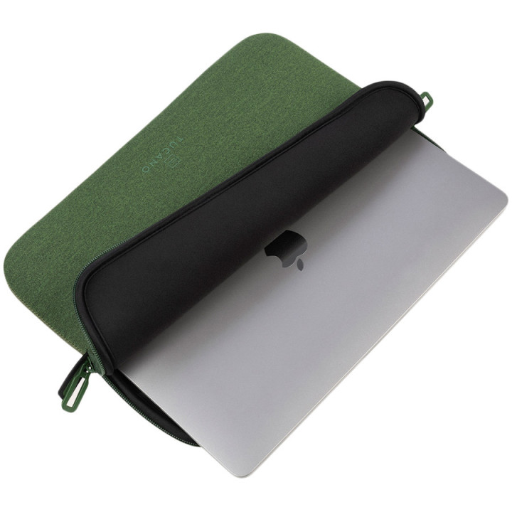 Протектор за лаптоп TUCANO Melange, 14", Неопрен, за MacBook Air 15 (2023), MacBook Pro 15 (2016-2019), лаптопи 13/14", Зелен - 