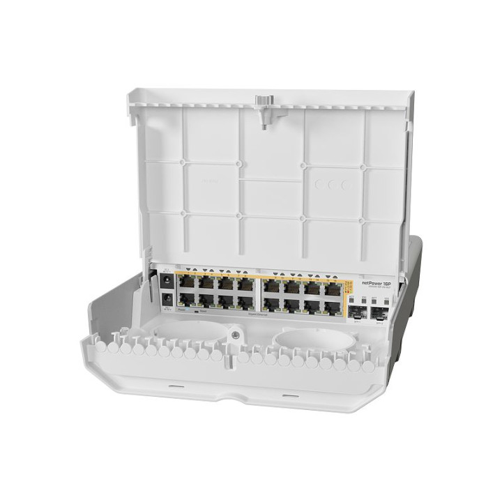 Комутатор Switch MikroTik CRS318-16P-2S+OUT, 16 Портала, 72 Gbps, 2 SFP+ портала - 10