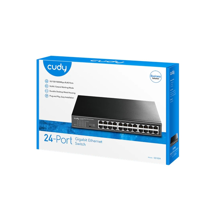 Комутатор Cudy GS1024, 24 портов Gigabit Ethernet, 48 Gbps пропускателна способност, фенлес охлаждане, Desktop/Rackmount - 4