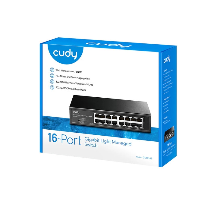 Комутатор Cudy GS1016E, 16x Gigabit портове, Layer 2 управление, 32 Gbps капацитет - 4