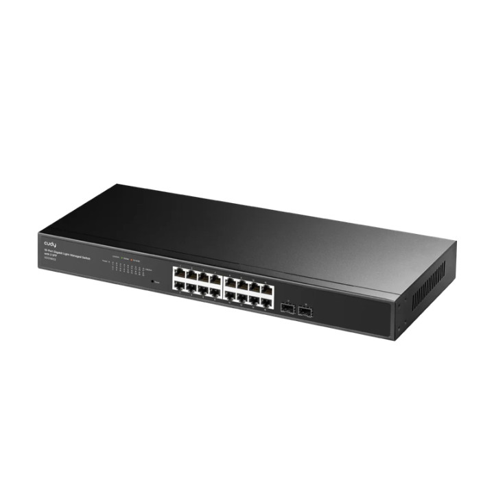 Управляван комутатор Cudy GS1016ES2, 16x Gigabit RJ45 + 2x SFP слота, Layer 2, 36 Gbps - GS1016ES2 - 2