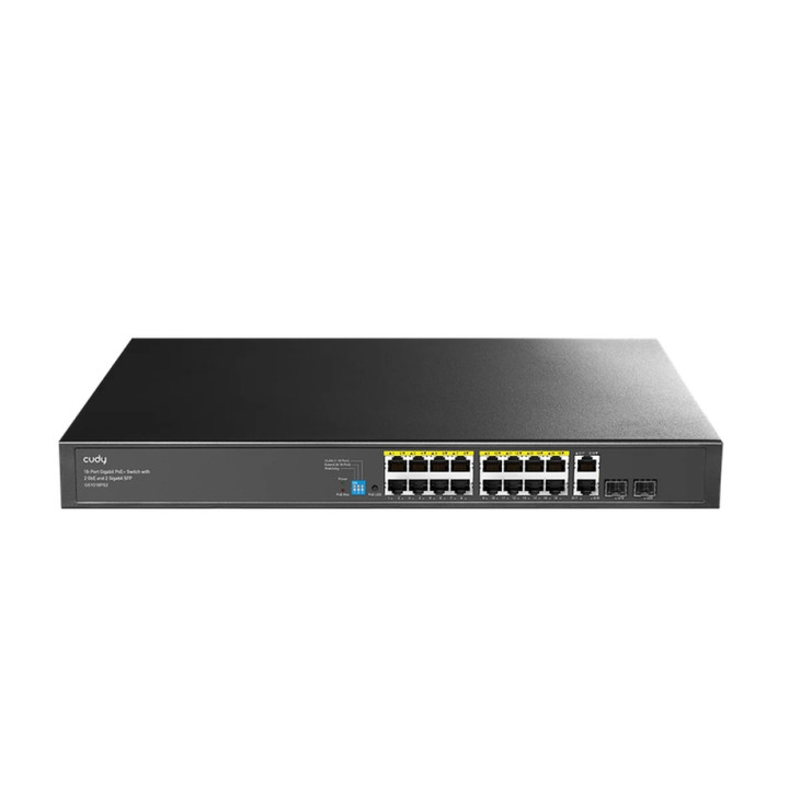 Мрежов комутатор Cudy GS1018PS2, 18x Gigabit PoE+ порта, 2x SFP слота, 40 Gbps, 200W - 1
