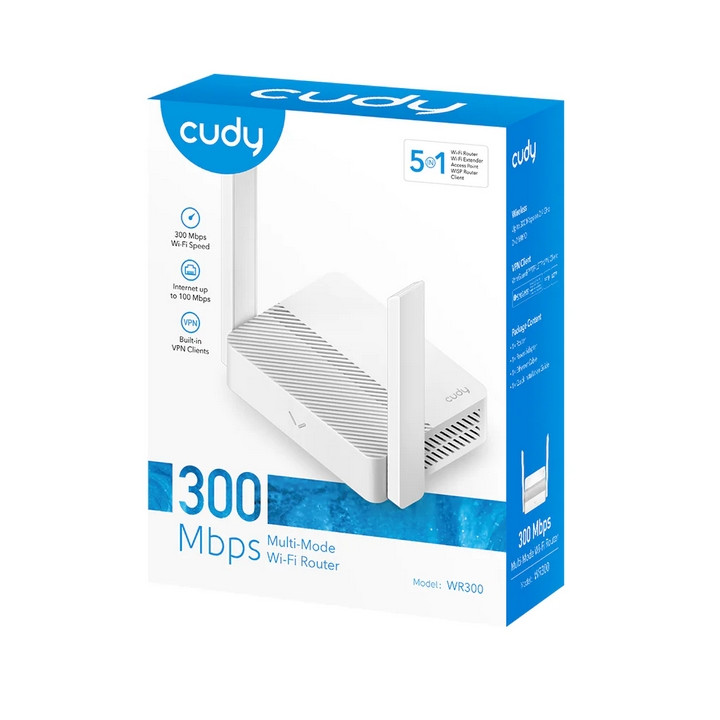 Рутер CUDY WR300, 300Mbps 2.4GHz, 4x10/100Mbps портове - 6