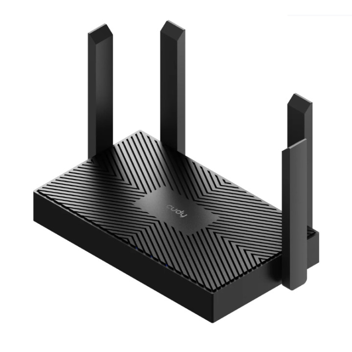 Рутер Cudy WR1500, Wi-Fi 6 AX1500, 1201 Mbps (5 GHz) + 300 Mbps (2.4 GHz), 4x фиксирани антени, Gigabit портове - 1