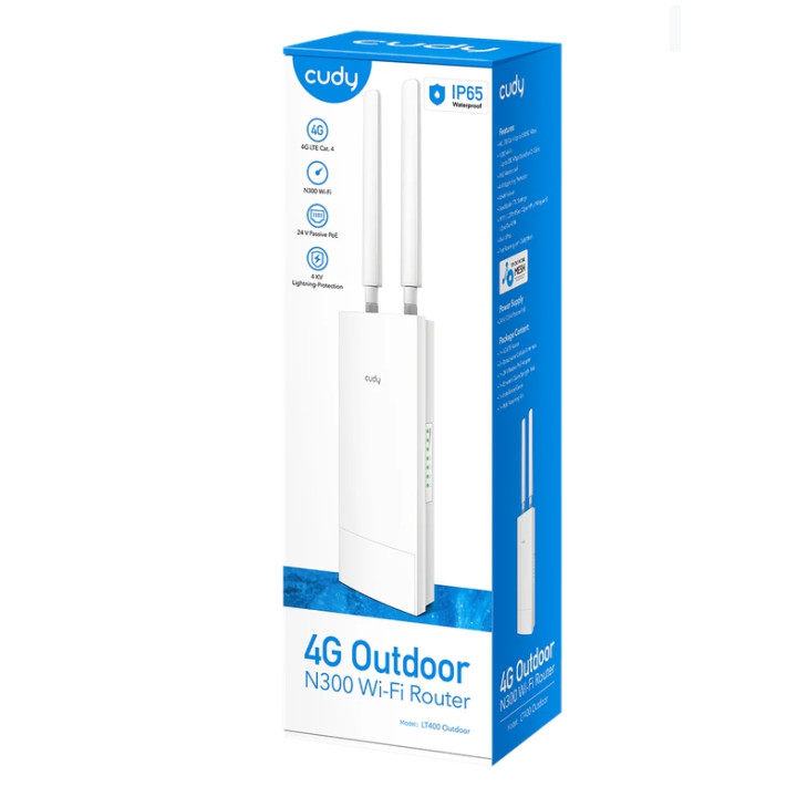 Рутер Cudy LT400, 300Mbps Wi-Fi, 4G LTE Cat.4, IP65 водоустойчив - LT400-OUTDOOR - 5
