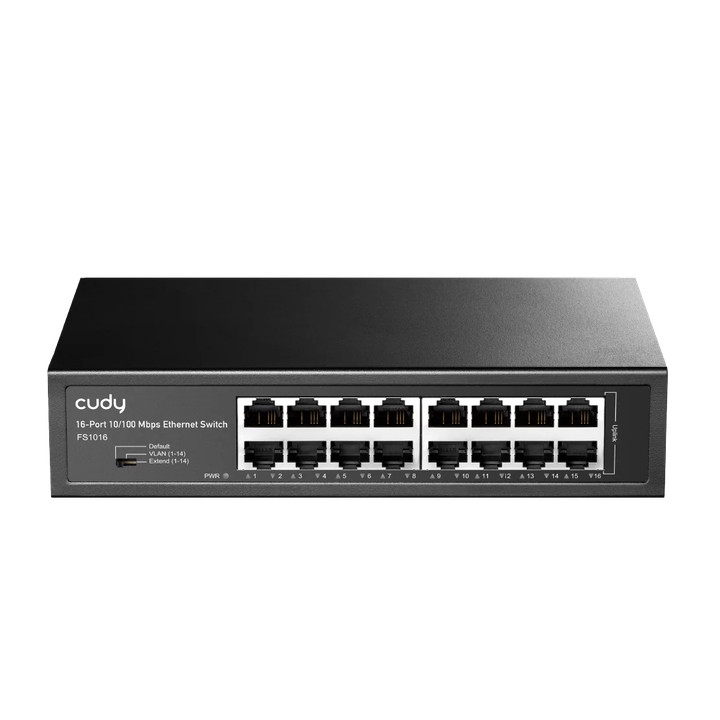 Мрежов комутатор Cudy FS1016, 16x10/100 Mbps портове, Layer 2, 3.2 Gbps, фиксиран дизайн - 1