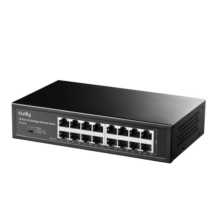 Мрежов комутатор Cudy FS1016, 16x10/100 Mbps портове, Layer 2, 3.2 Gbps, фиксиран дизайн - 3