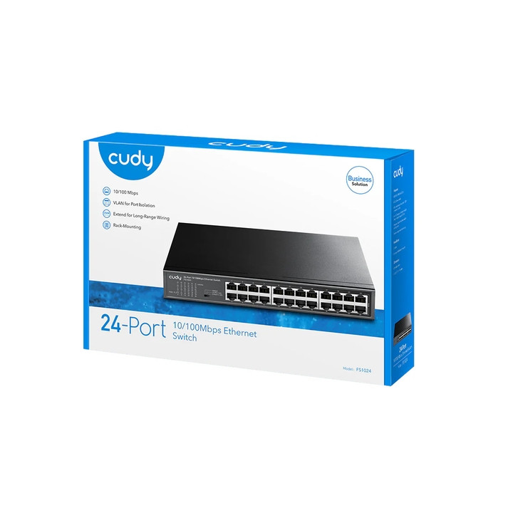 Мрежов комутатор Cudy FS1024, 24-портов 10/100 Mbps, Layer 2, 4.8 Gbps - 4