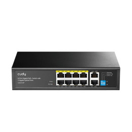 Комутатор Cudy GS1010P, 10 портa Gigabit, 8x PoE+ 30W, 2x Uplink, 20 Gbps, 120W захранване - 1