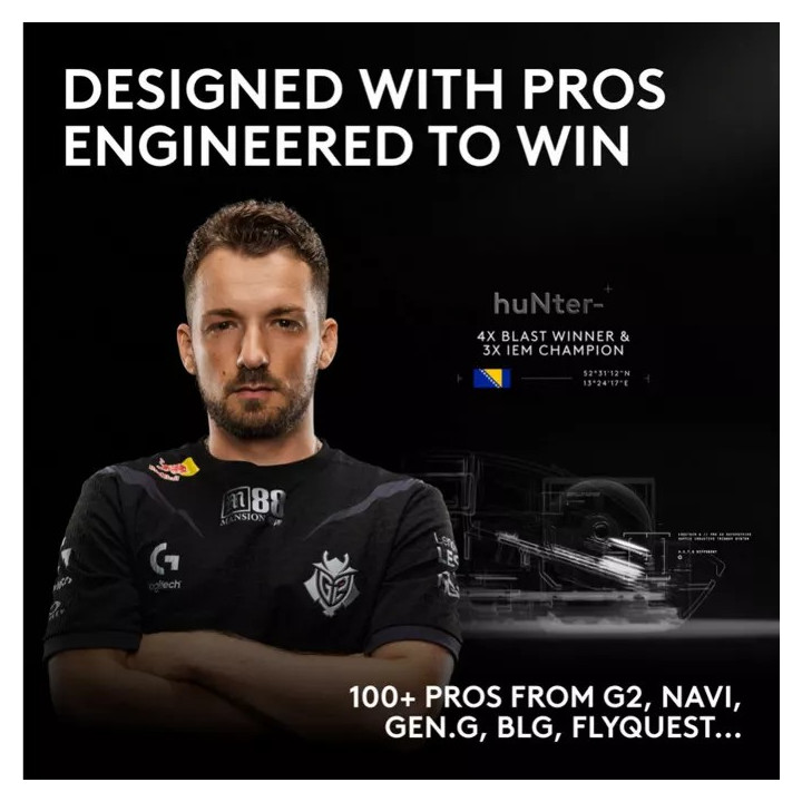 Безжична геймърска мишка Logitech Pro X2 Superstrike - 910-007776 - 9