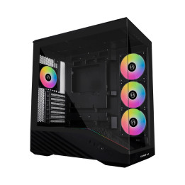 Кутия за компютър Lian Li Vector V100, E-ATX Middle Tower, Черна, Tempered Glass, ARGB, 4x 120mm вентилатори - G99.V100RX.00 - 1