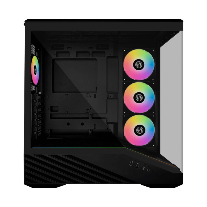 Кутия за компютър Lian Li Vector V100, E-ATX Middle Tower, Черна, Tempered Glass, ARGB, 4x 120mm вентилатори - G99.V100RX.00 - 2