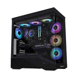 Кутия за компютър Lian Li Vector V100, E-ATX Middle Tower, Черна, Tempered Glass, ARGB, 4x 120mm вентилатори - G99.V100RX.00 - 3