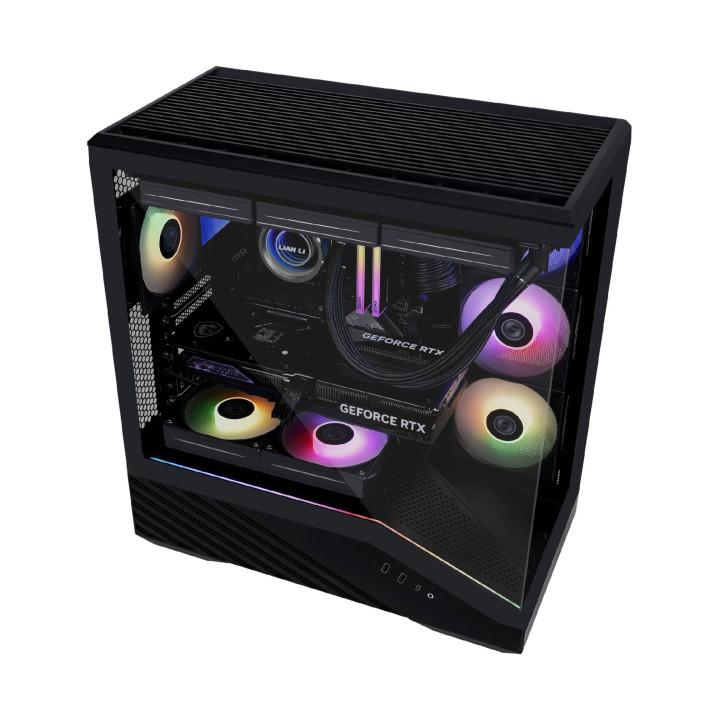 Кутия за компютър Lian Li Vector V100, E-ATX Middle Tower, Черна, Tempered Glass, ARGB, 4x 120mm вентилатори - G99.V100RX.00 - 5
