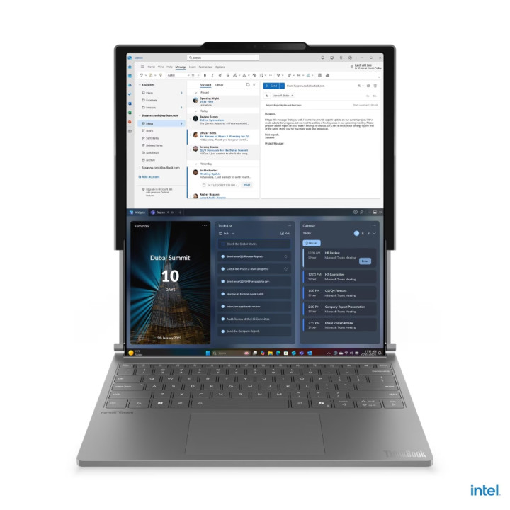 Лаптоп Lenovo ThinkBook Plus G6 Rollable, 14"-16.7" POLED 2000x1600/2000x2350, Intel Core Ultra 7 258V, 32GB LPDDR5X, 1TB SSD, W