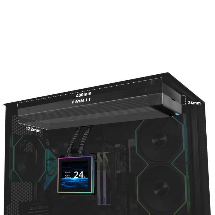 Водно охлаждане за процесор Lian Li HydroShift II LCD-S 360N, 3.4" IPS 480x480, 360mm радиатор, черно - G89.GHS2LCDS36NB.00 - 5