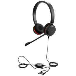 Слушалки Jabra Evolve 20, Стерео, USB Type-C/A адаптер, Микрофон - 4999-823-169 - 1