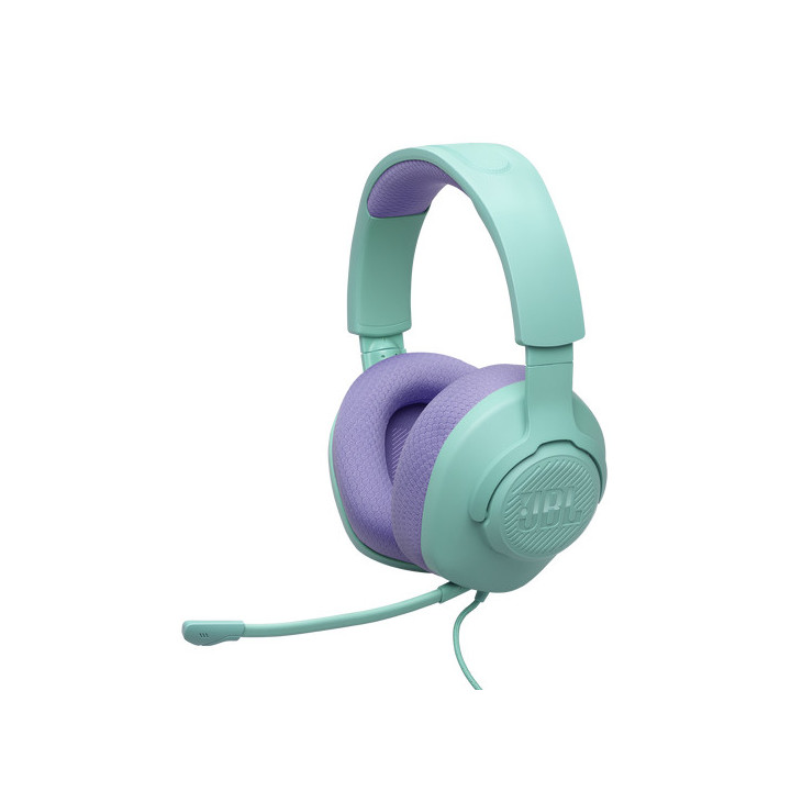Геймърски слушалки JBL Quantum 100M2, 3.5mm жак, 50mm говорители, микрофон, cyan - JBL-Q100M2-CYAN - 1