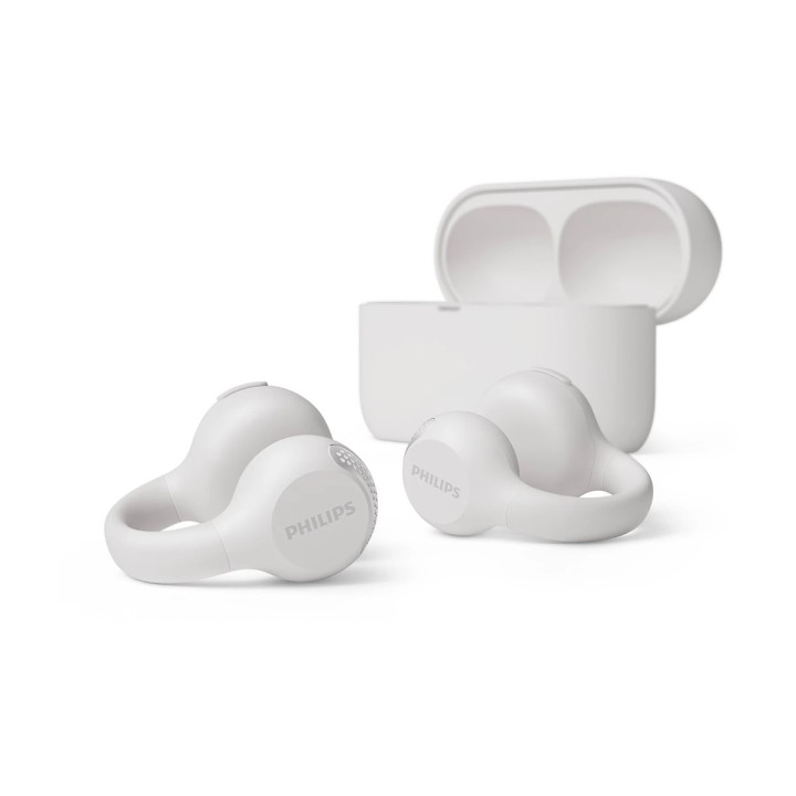 Безжични слушалки Philips TAQ2000WT, Bluetooth 5.4, Open-Ear, 28 часа възпроизвеждане, IPX4, бели - TAQ2000WT/00 - 1
