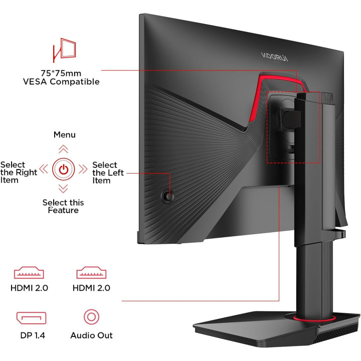 Монитор KOORUI G2511E, 25" Full HD Fast IPS 320Hz - 8