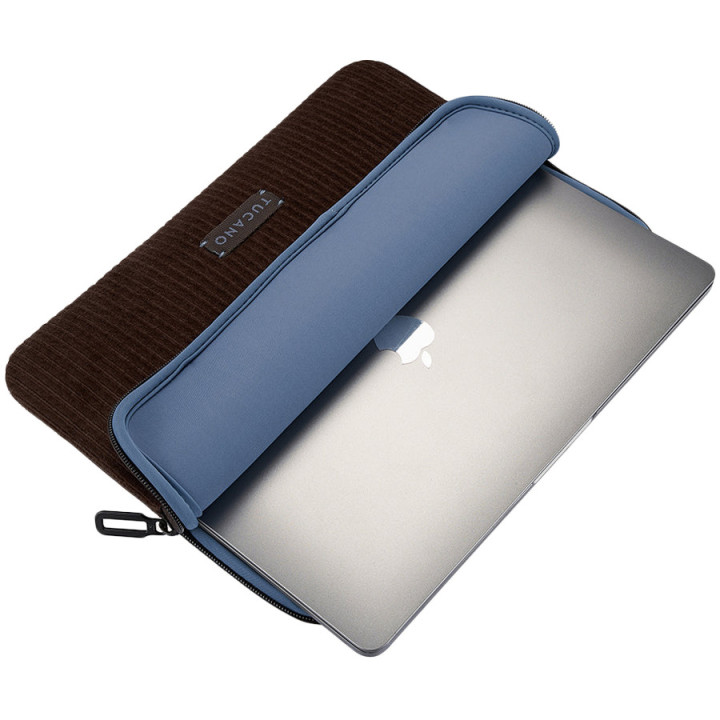Калъф TUCANO Velluto 2, за лаптопи 12", MacBook Air 13, MacBook Pro 13, неопрен, кафяв - BFVEL2MB13-M - 2