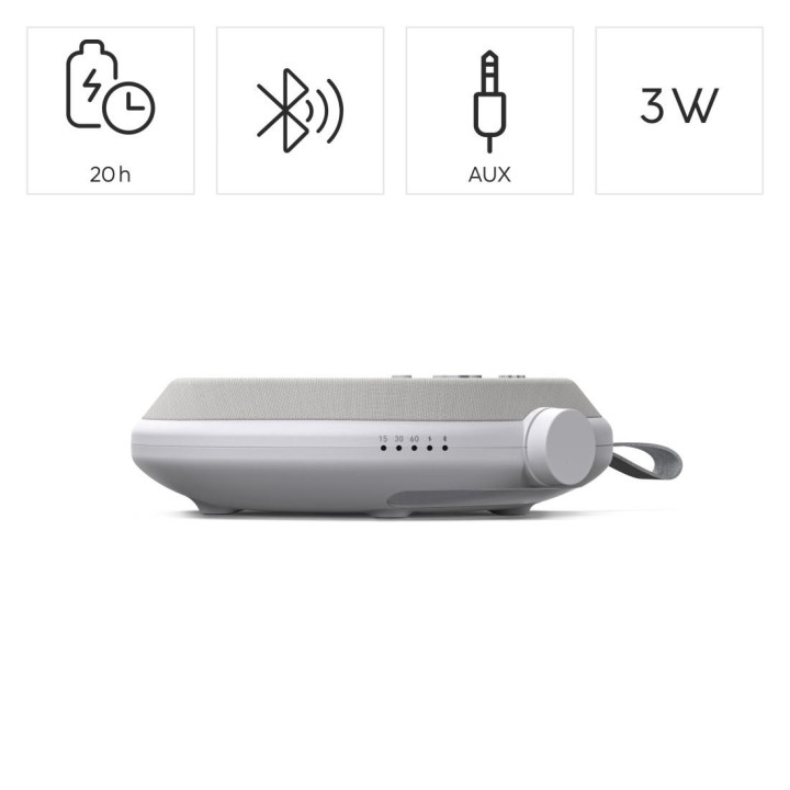 Bluetooth колонка HAMA Calm, с 15 звуци на бял шум и природа за релаксация, таймер за заспиване, 3W, бяла - HAMA-188244 - 5