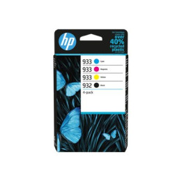 Комплект мастилени касети HP 932/933, 4-pack CMYK (Black 8.5ml, C/M/Y 4ml) - 6ZC71AE#LS1 - 1