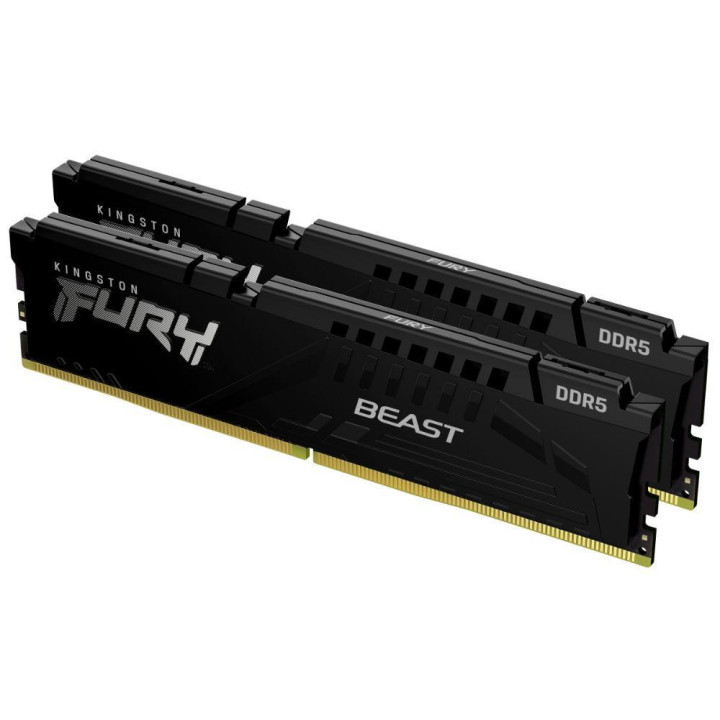 RAM памет Kingston FURY Beast Black, 128GB (2x64GB) DDR5 5600MHz CL36 - KF556C36BBEK2-128 - 1