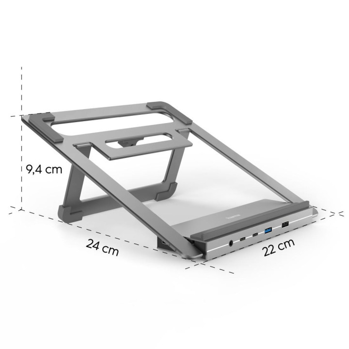 Докинг станция - стойка за лаптоп - Hama "Connect2Office Stand" USB-C  12 порта  - HAMA-200139