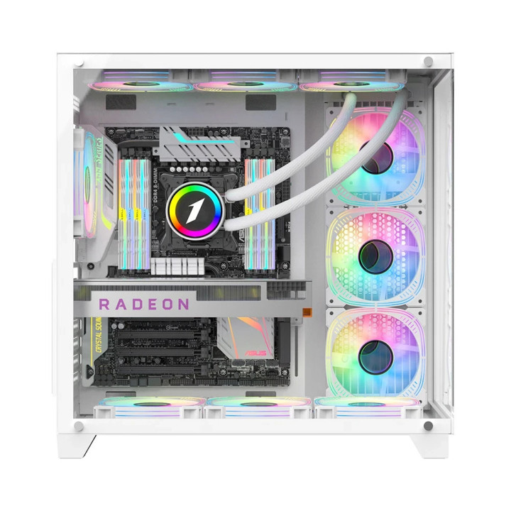 Кутия за компютър 1stPlayer MEGAVIEW MV8 White, ATX - MV8-TP-WH