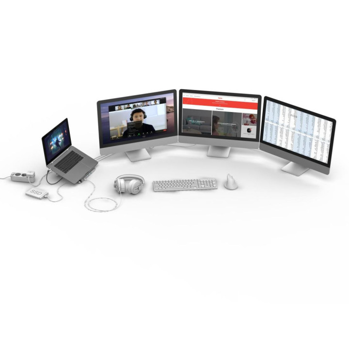 Докинг станция - стойка за лаптоп - Hama "Connect2Office Stand" USB-C  12 порта  - HAMA-200139