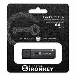USB памет Kingston IronKey Locker+ 50 G2, 64GB USB 3.2 Gen 1, AES 256-bit криптиране - IKLP50G2/64GB - 1