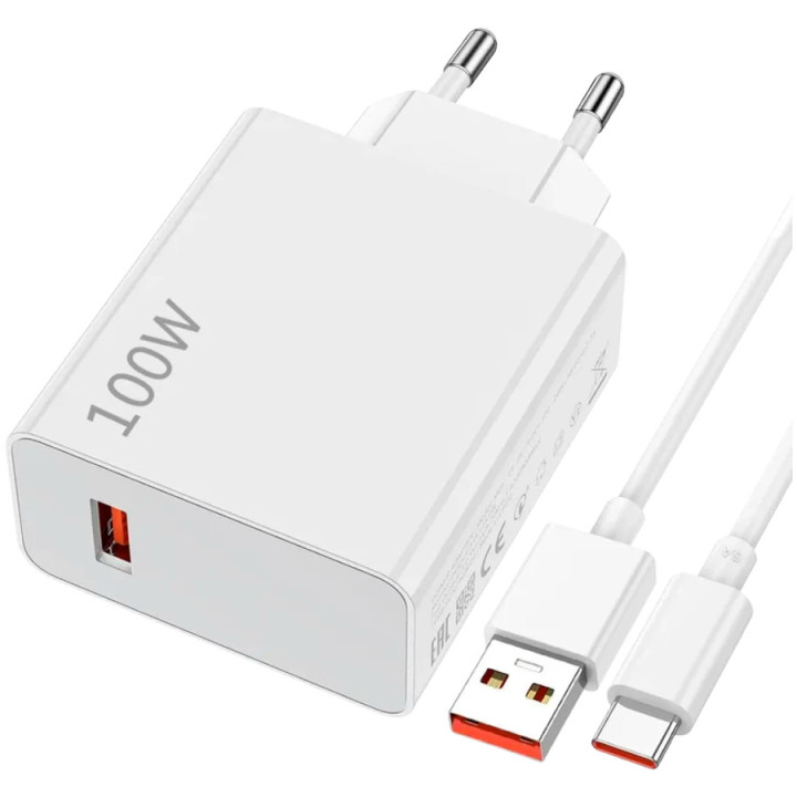Захранващ адаптер с кабел Xiaomi, 100W USB Type-A EU - BHR095VEU - 1