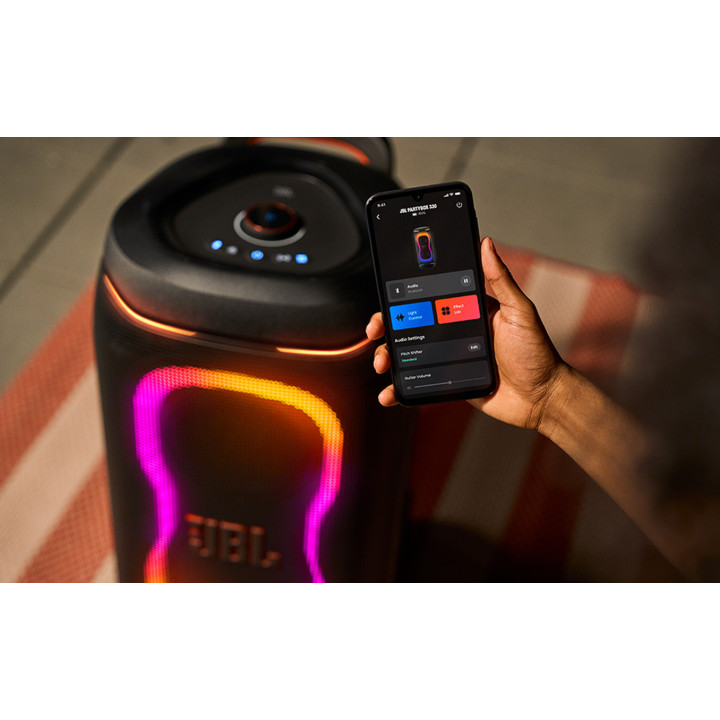 Аудио система JBL PartyBox 330, преносима, 280W RMS, Bluetooth 6.0, AI Sound Boost, IPX4, черна - JBLPARTYBOX330BLKEP - 4
