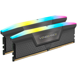 RAM памет Corsair VENGEANCE RGB, 16GB(2x8GB) DDR5 6000MHz CL36, 36-44-44-96, Intel XMP & AMD EXPO, Grey Heatspreader, RGB LED, 1