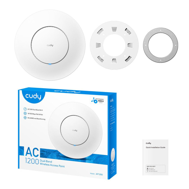 Безжична точка за достъп Cudy AP1200, AC1200, 2.4/5 GHz, 300-867 Mbps - CUDY-AP1200 - 2