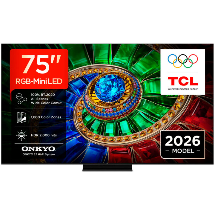 Телевизор TCL 75RM7L, 75" 4K UHD RGB-Mini LED 144Hz, Google TV, Wi-Fi 6, Dolby Vision IQ - 1