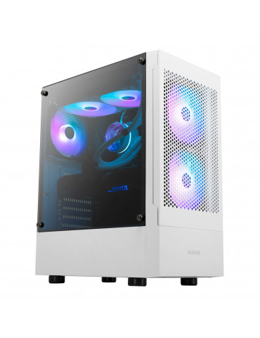 Кутия за компютър Gamdias TALOS E3 MESH White, ATX, aRGB, Tempered Glass - GAMDIAS-TALOS-E3-MESH-WH