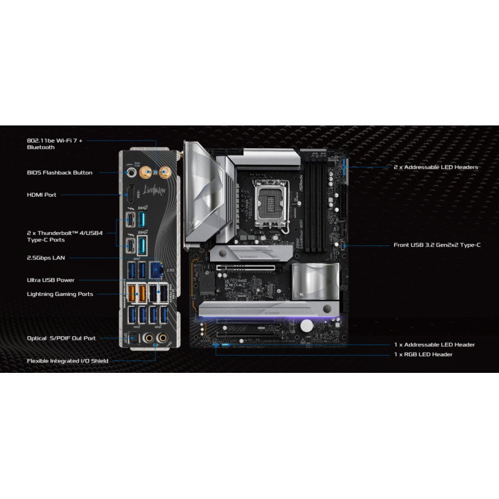 Дънна платка ASRock Z890 LiveMixer WiFi, Intel LGA1851, DDR5, PCIe 5.0 - 90-MXBPE0-A0UAYZ - 2