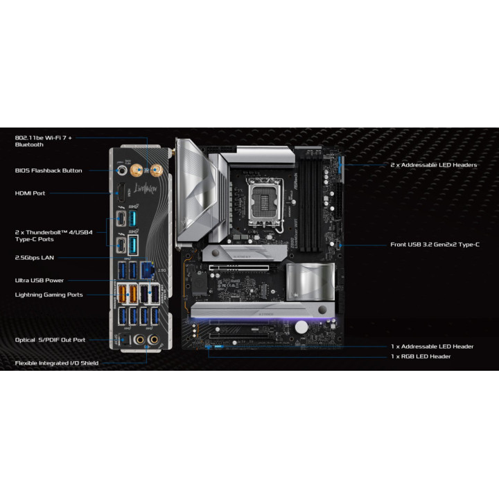 Дънна платка ASRock Z890 LiveMixer WiFi, Intel LGA1851, DDR5, PCIe 5.0 - 90-MXBPE0-A0UAYZ - 4